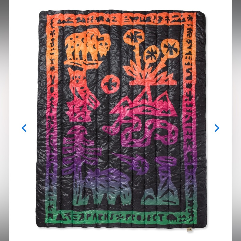 National Parks Woodcuts Recycled Camp Blanket
